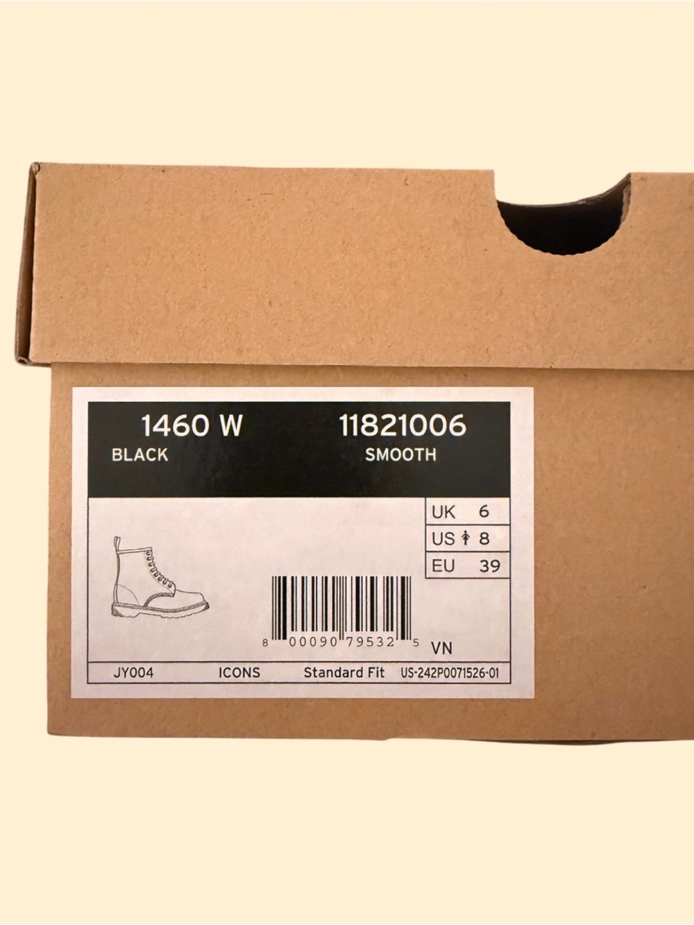 Dr. Martens 1460 Smooth Leather Lace Up Boots (Style 11821006) UK 6 | US 8 - Picture 5 of 6